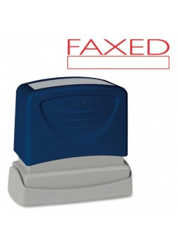 Message Stamp - "FAXED" - 1.75" Impression Width x 0.62" Impression Length - Red - 1 Each - spr60025